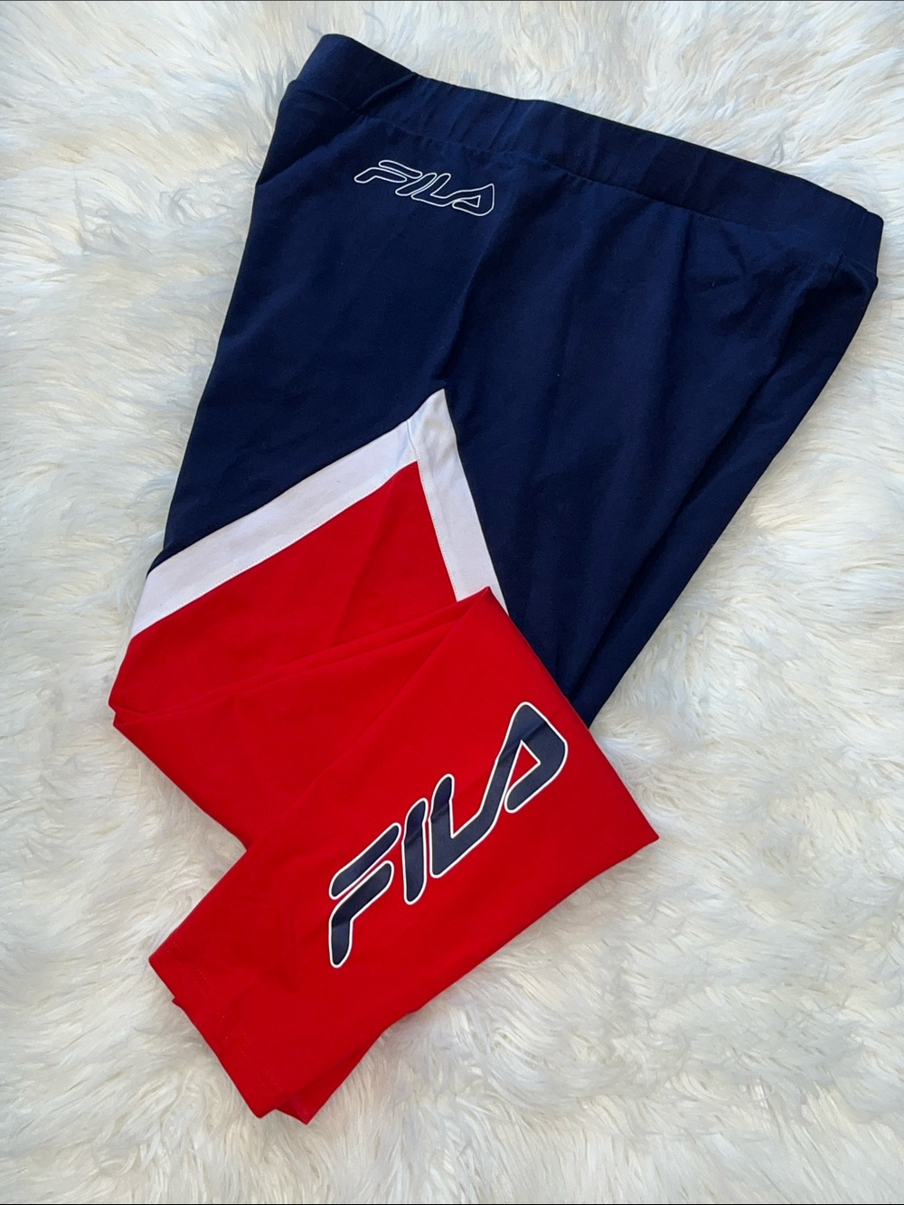 Fila Navy, Red & White Colorblock Leggings